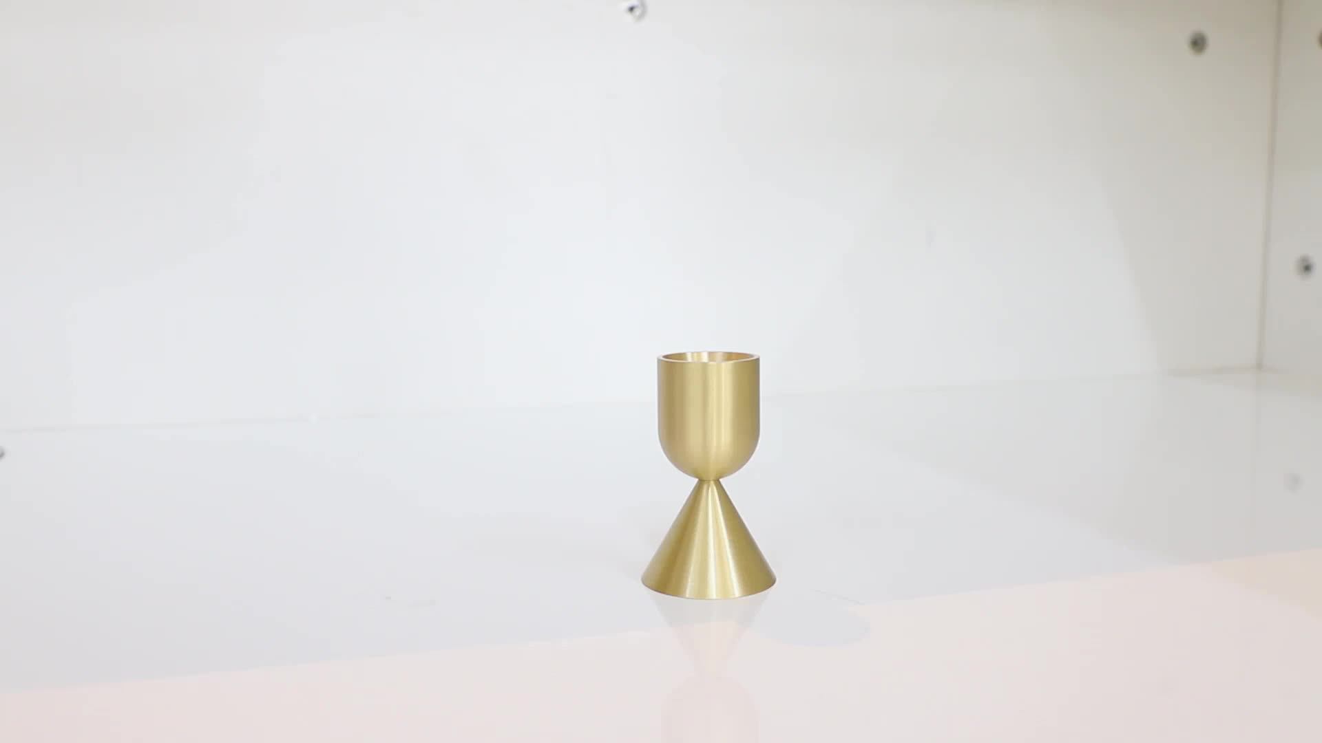 Maxery Solid Brass Geometric Candle Stick/nodic Wedding Gifts Candle