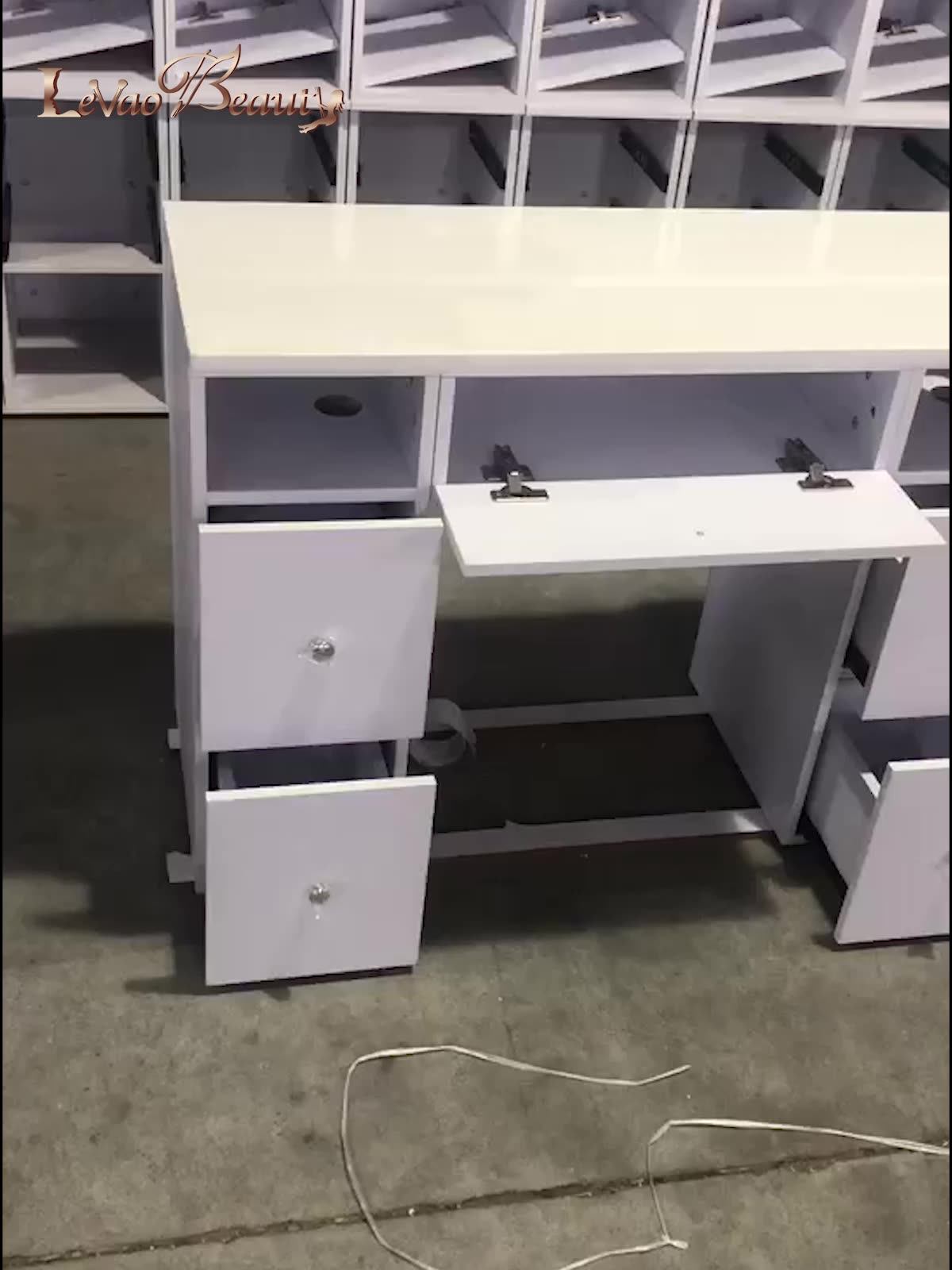 Triple Nail Art Table Used Manicure Table For Nails Salon Furniture