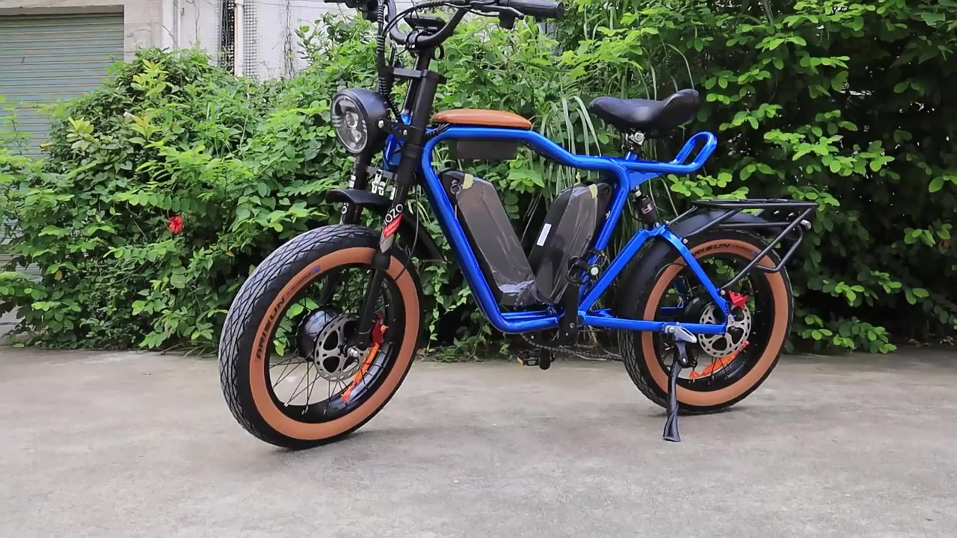 New Fat Tire Takeaway Ebike 48v 1000w 50mph Long Range Dual Lithium Battery Dual Motor Electric