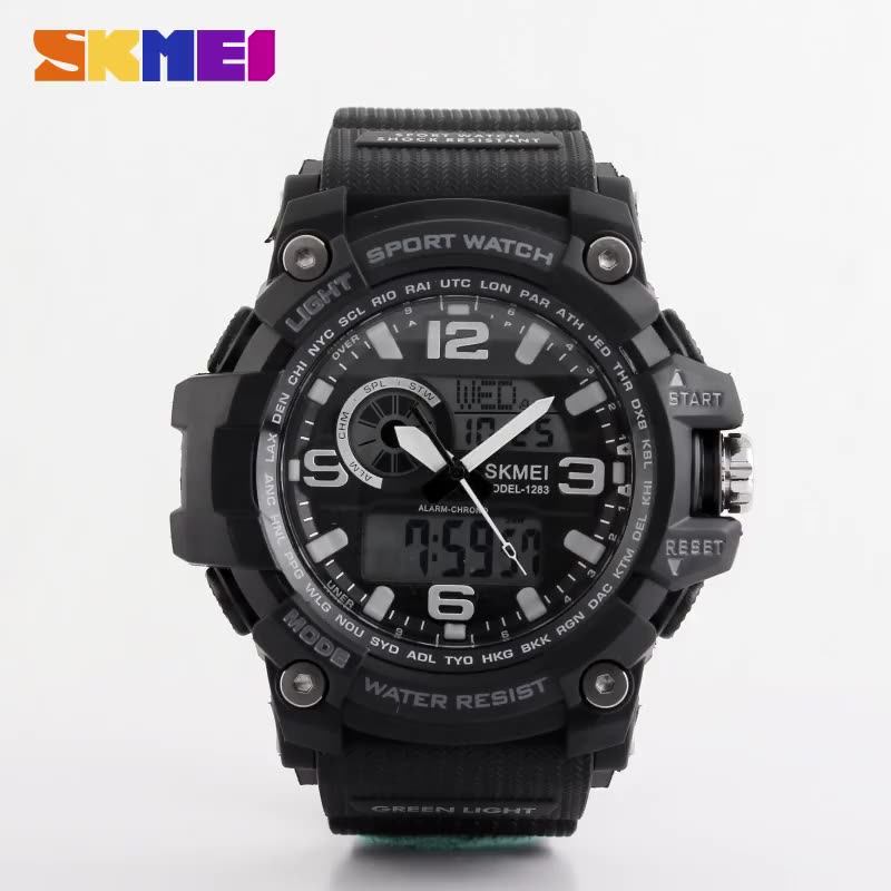 Skmei 1283 Jam Tangan Kuarsa Digital Pria,Jam Tangan Olahraga Alarm 2