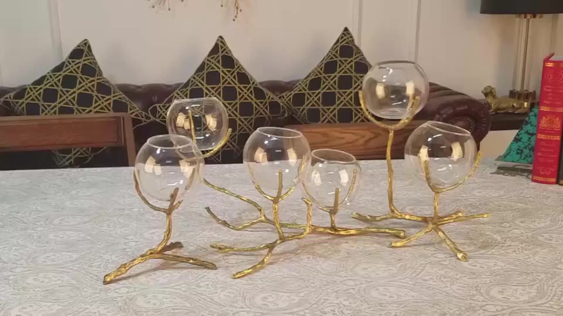 Long Single Stem Chandeliers Vase For Flowers Blown Glass Flower Vase