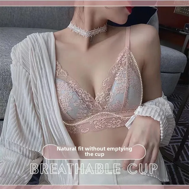 Тонкий sexy пуш-ап бюстгальтер, беспроводной бюстгальтер, кружевное нижнее белье, французский стиль, кружевное платье