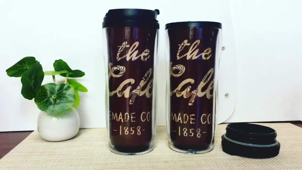 450ml Double Wall Tumbler Color Changing Plastic Coffee Travel Mugs