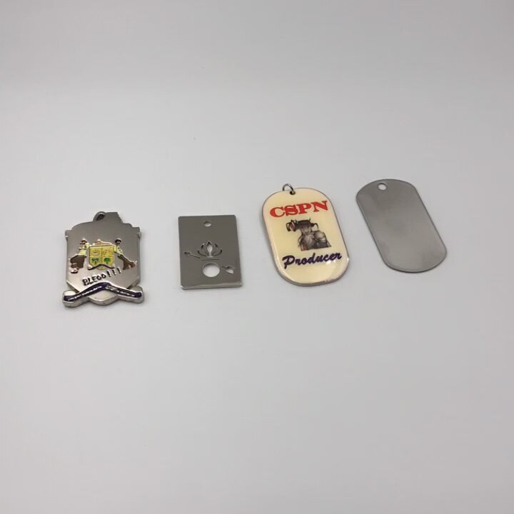 Custom Embossed Letters Id Dog Tag Identification Necklace With Black