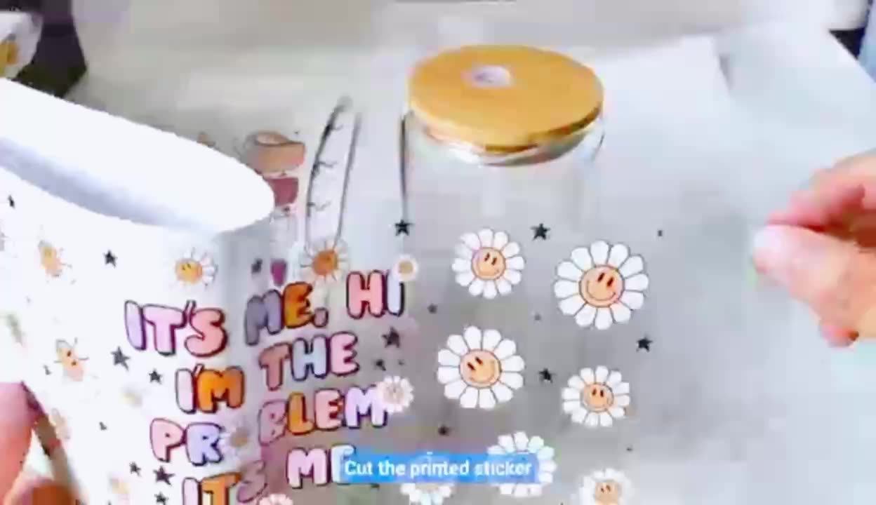 Vinyl Decal Stickers Custom Cup Packaging Label Design Uv 3d Dtf