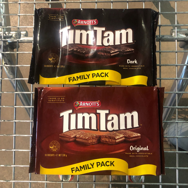 Australian timtam chocolate home wear value 18 blocks 330g