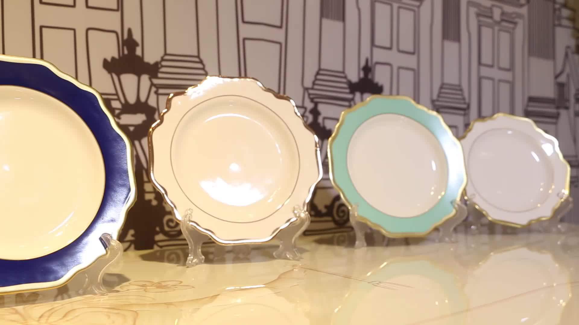 Wholesale Handmade Ceramic Plates Fine Porcelain Dinner Plate Wedding