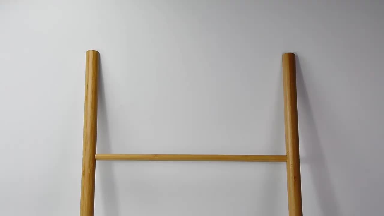 Modern Design Bamboo Bath Towel Rack Multifunctional Bathroom Floor