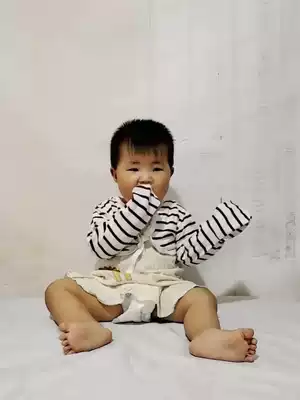 Baby face-to-face gloves, big baby-proof clothes, cotton can't take off the arm, eat hands thin, summer, spring and autumn 0-3 years old