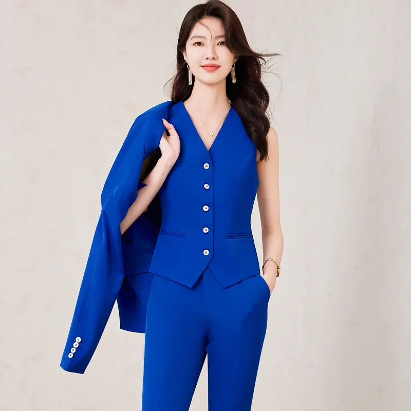Factory direct business attire 2024 autumn and winter new business attire ladies long sleeve western women's suit cross-border