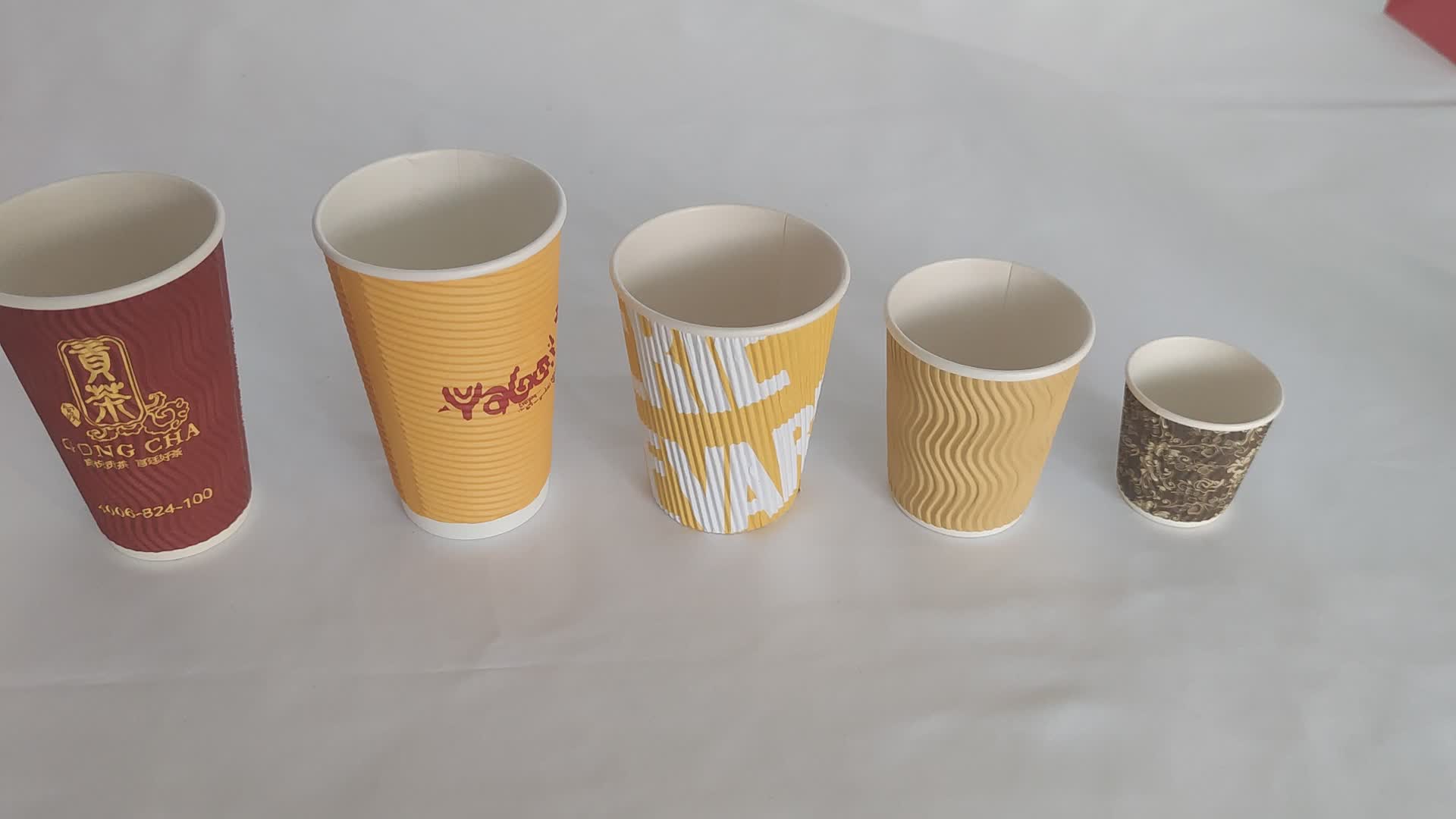 Custom Embossed Double Ripple Wall Paper Coffee Cup With Lid Buy