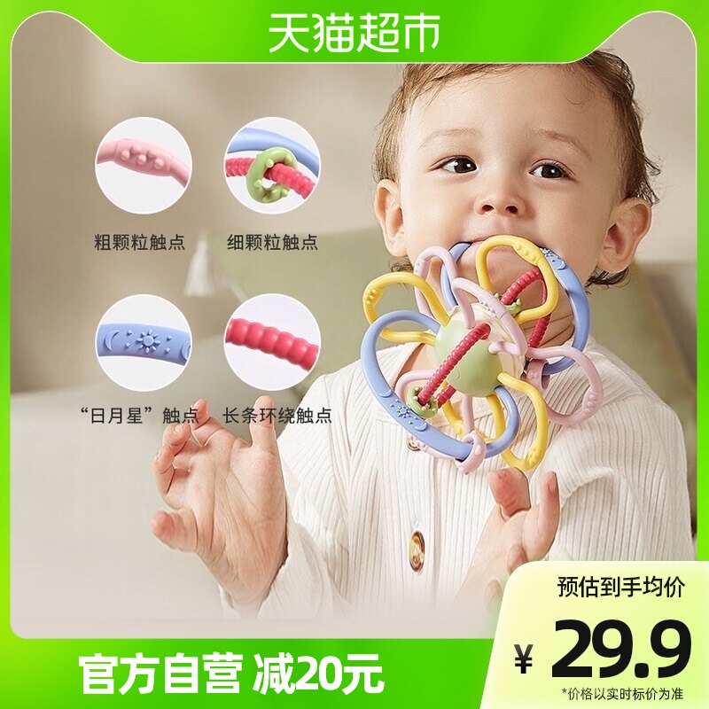 Eberdila Manhattan Hand Rabbed Ball Rigging Baby Grinding Teeth Grinding Bite Training to Grab Water Cooking