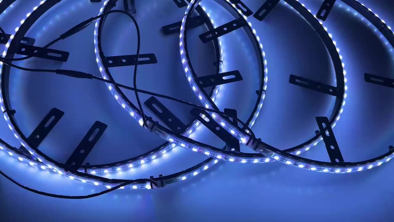 Wholesale Rgb Single Row Led Wheel Car Rim Lights Aluminum Chasing