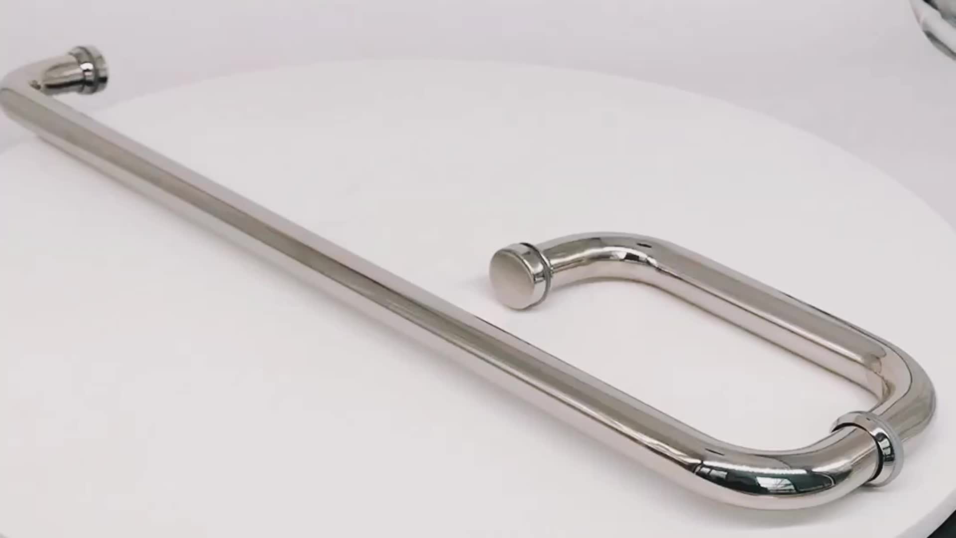 Stainless Steel Shower Door Handles Polished Glass Handle For 812mm