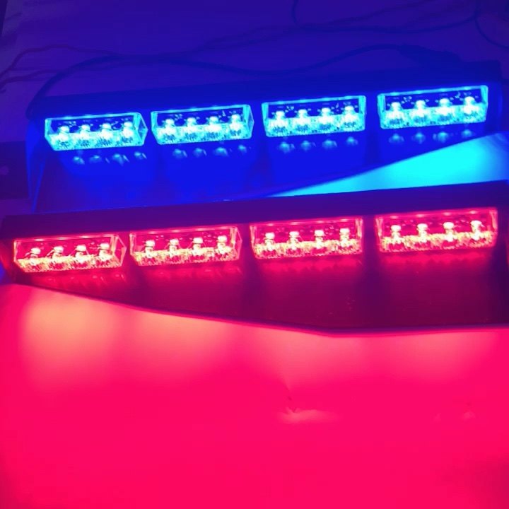 Htauto 12v 32w 16led Sun Truck Strobe Flashing Emergency Vehicle Visor Light Bars For Sucker