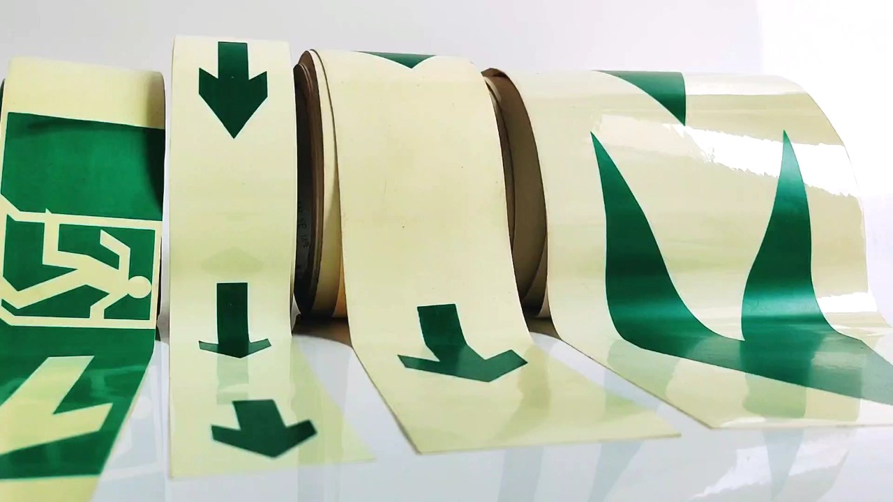 Self Adhesive Glow In The Dark Safety Exit Sign Tape With Arrow Buy