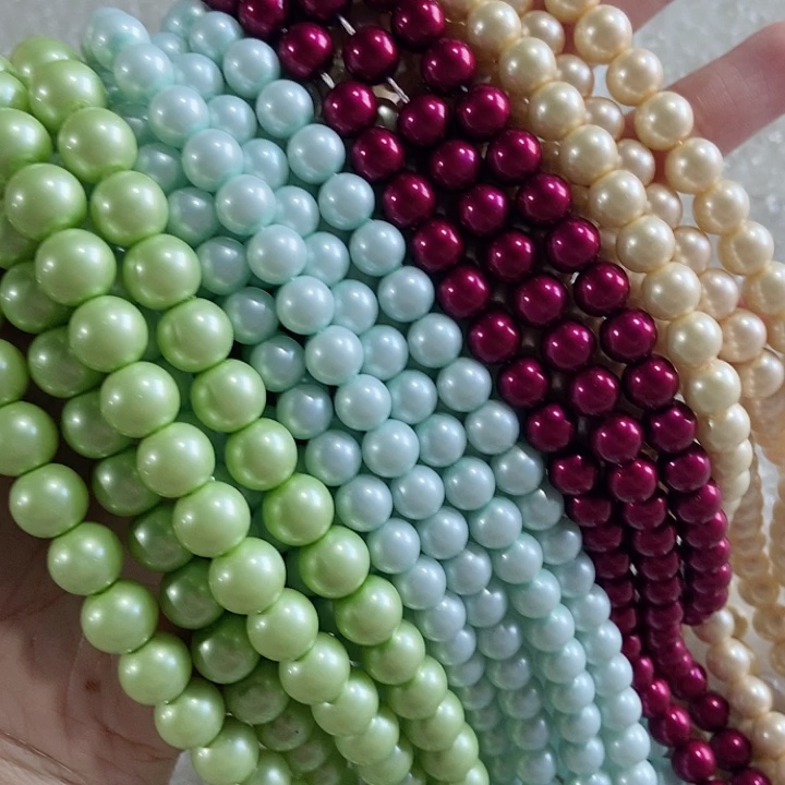 10mm Round Faux Glass Pearl Bead In Shell Effect In Bulk Buy Round