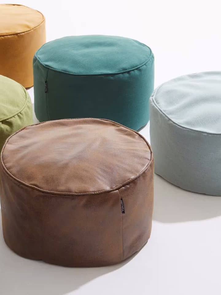 Pouf Foot Stool Bean Bag Cover For Couch Footrest Round Pouf Ottoman