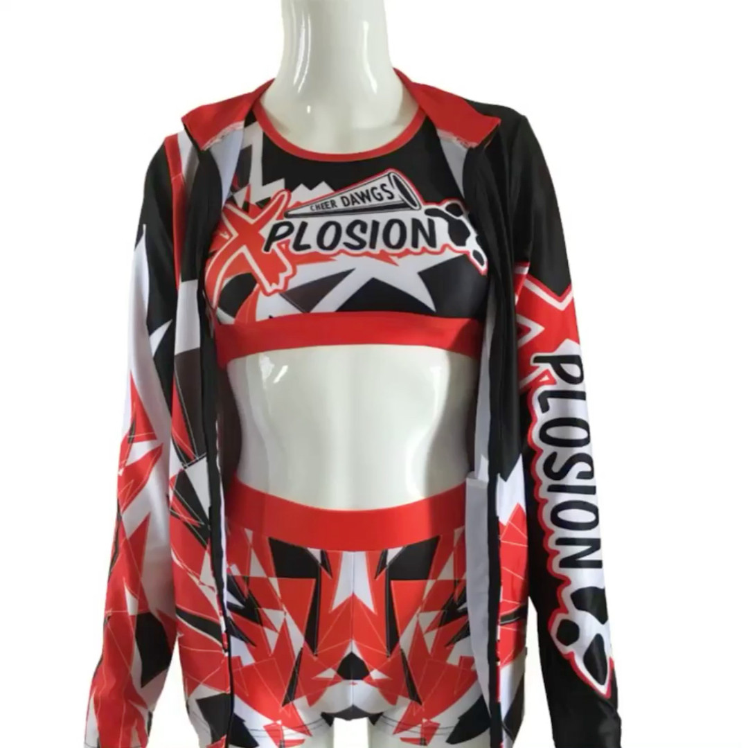 Custom Design Sublimation Cheer Practice Wear Costume For Kids Girls