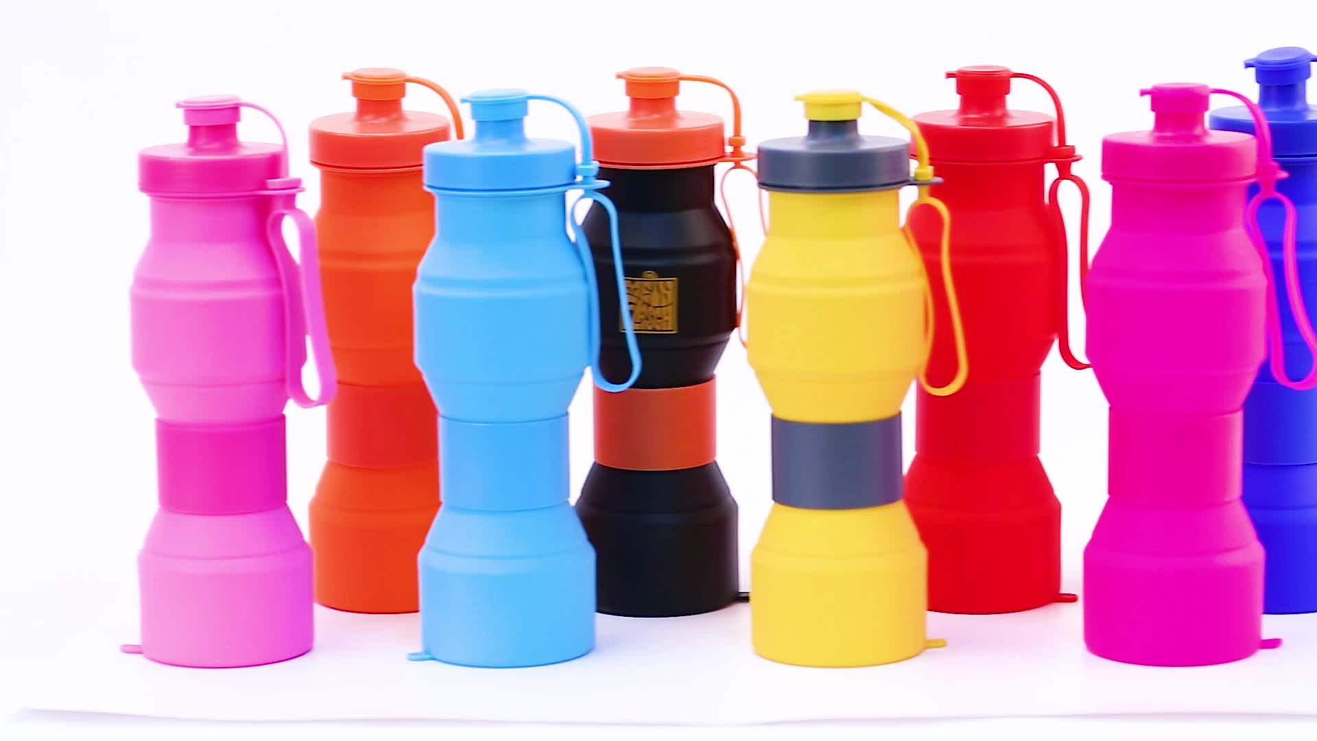 Ecofriendly Custom Bpa Free Silicone Collapsible Portable Foldable Water Bottles For Cycling