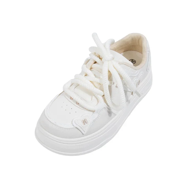 BL Bailu Shoe Industry Name Kuang 2025 новые уличные трендовые джинсовые милые девчачьи кроссовки в кампусном стиле, толстая подошва, маленькие белые кеды