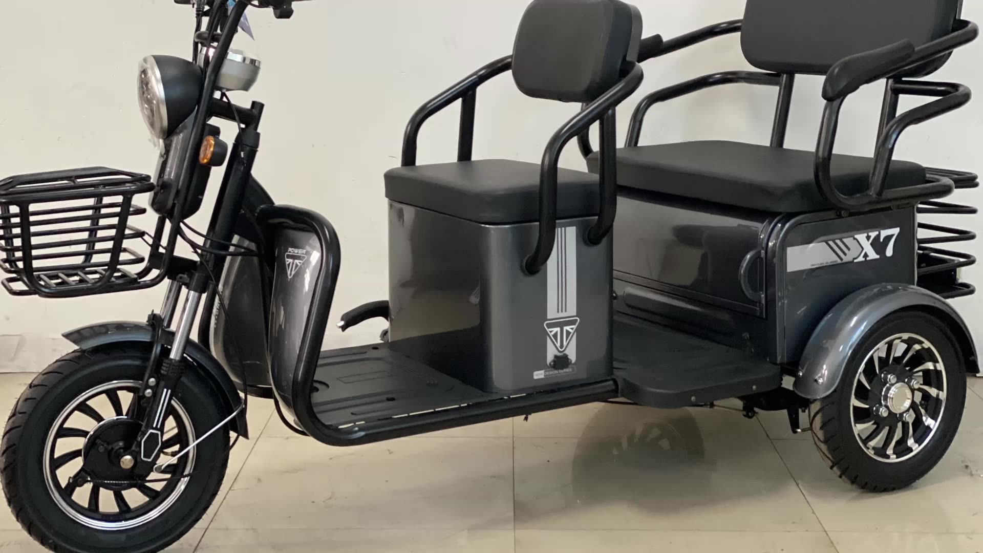 Tricycle Électrique 10 Pouces Pour Cargo Et Passager,Bicyclette 3 Roues