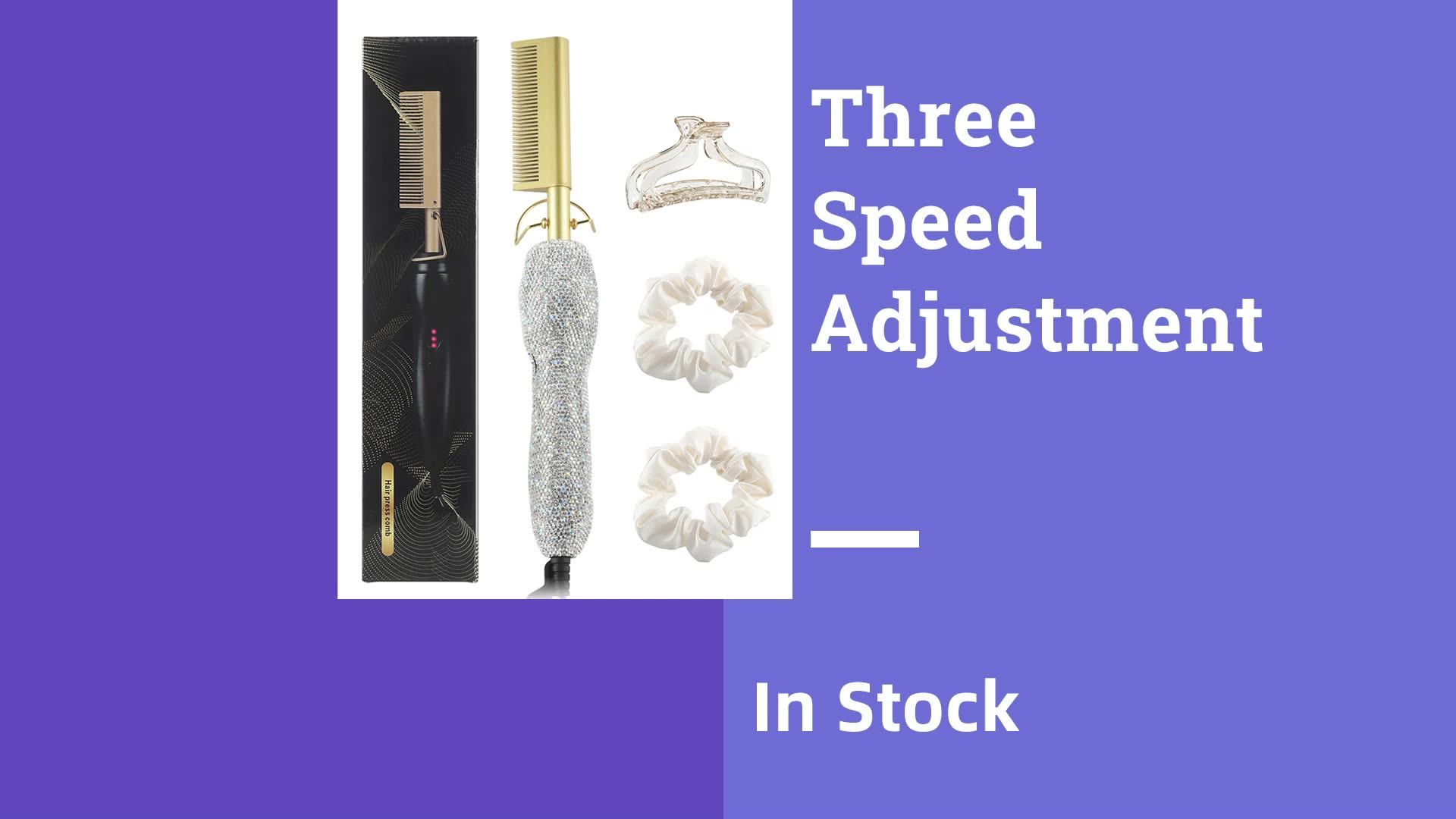 Rhinestone Bling Hot Comb 500 Degrees Pink Hot Comb Private Label