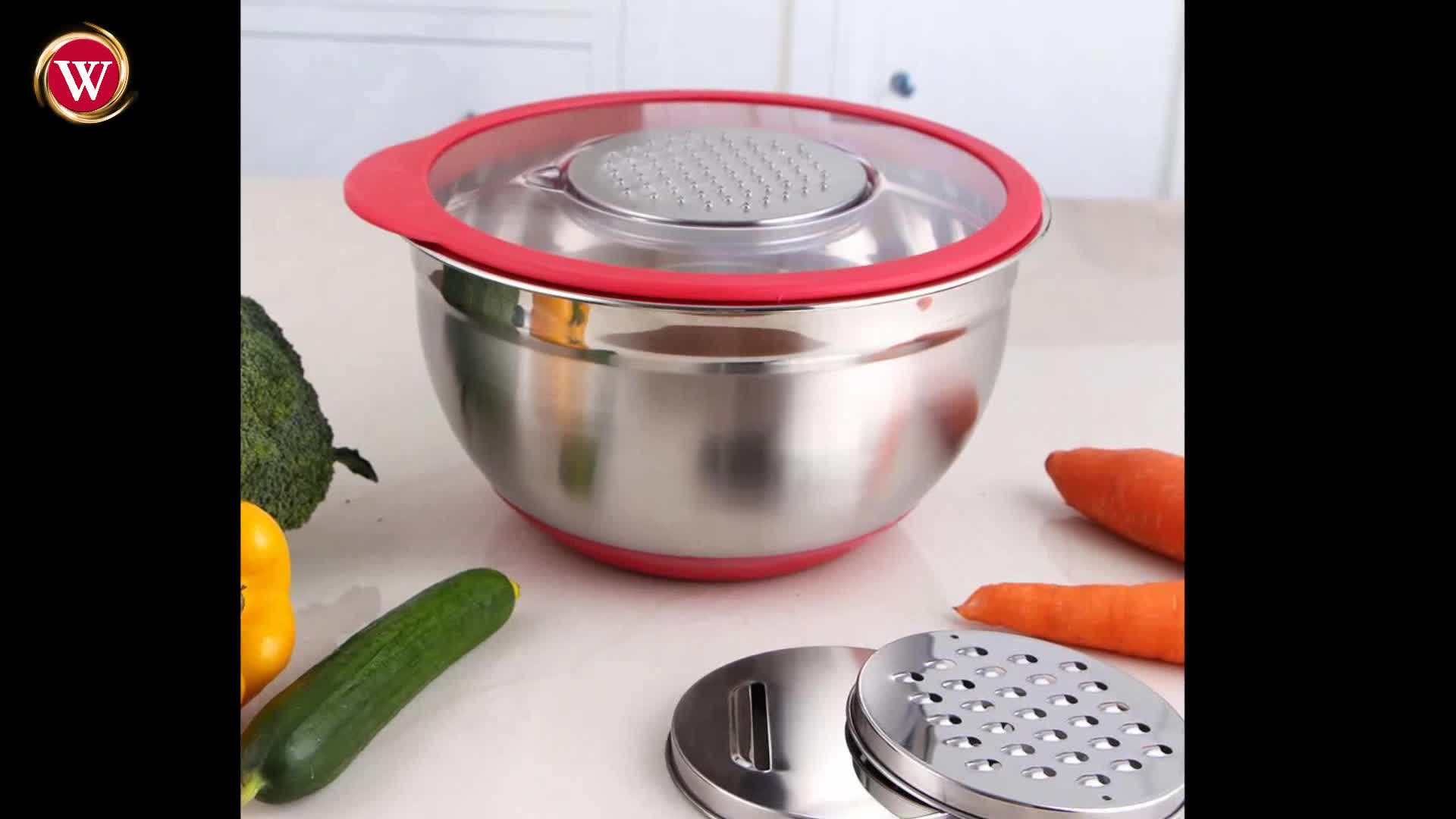 3pcs Grater Discs Set Stainless Steel Serving Bowl With Lid Buy