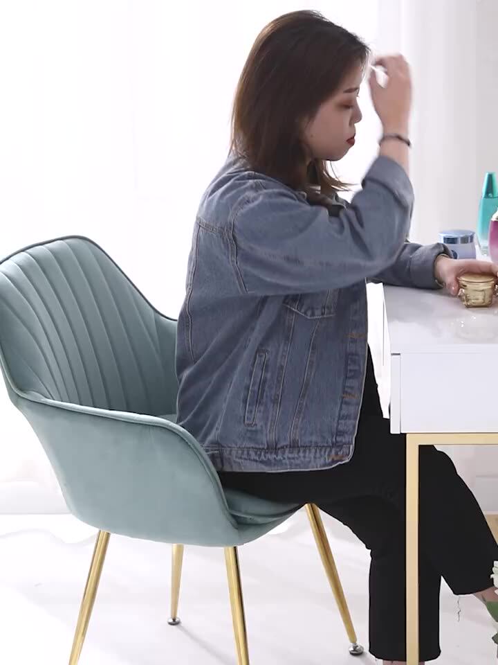 Restaurant Chair Nordic Luxury Gold Metal Modern Cheap Velvet Sofa Dining Rooms Hotel Furniture