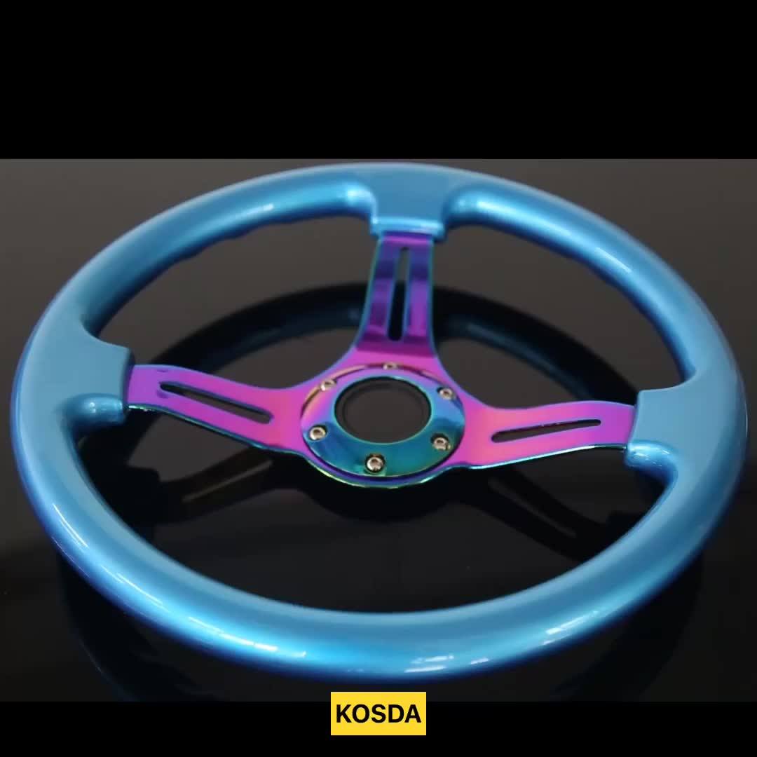 Automobile 350mm Neo Chrome Spoke Jdm Deep Dish Abs Steering Wheel