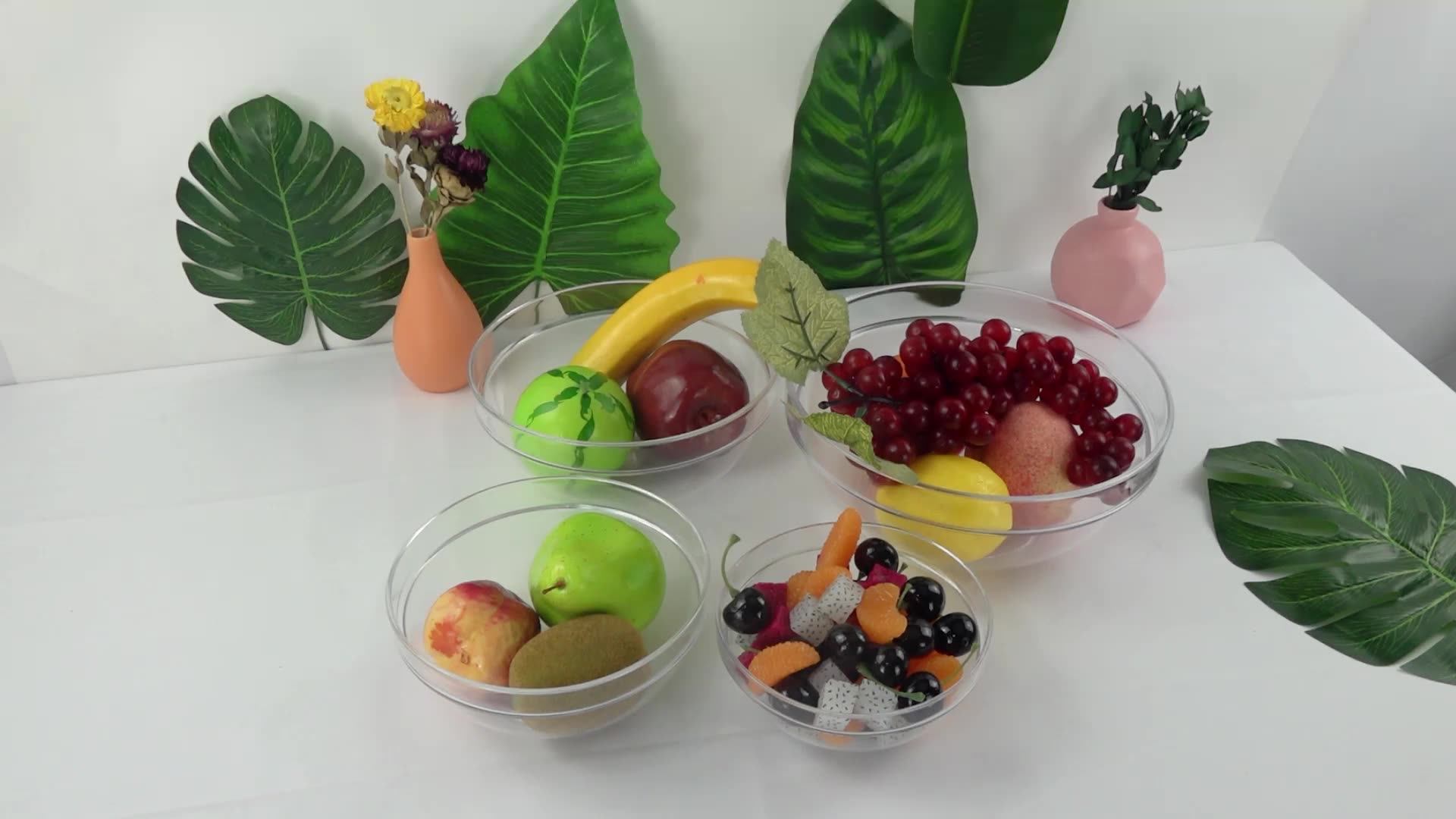 Plasticpro Disposable Round Crystal Clear Serving Bowls Party Snack Or