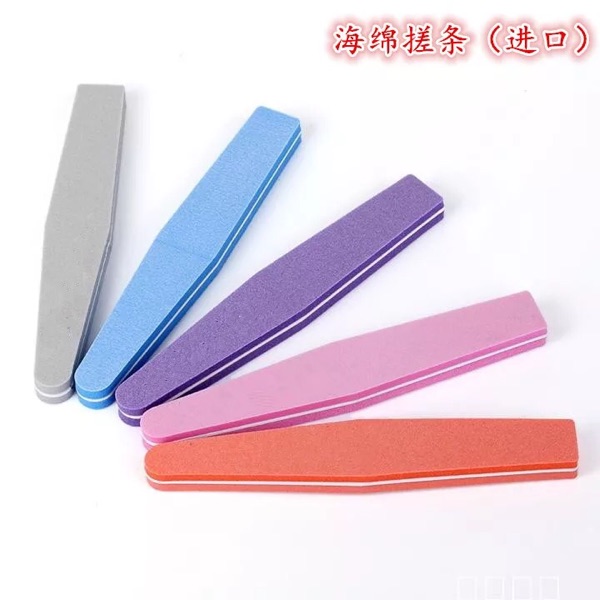Sand strip sponge rub strip manicure hand polishing tool both sides thick and fine sand polishing strip nail soft rub