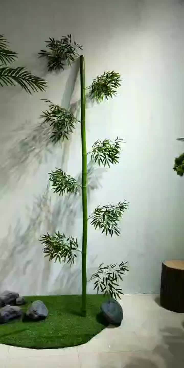 Outdoor Plastic Leaves Bamboo Leaf Artificial Bamboo Pole Fake Plant