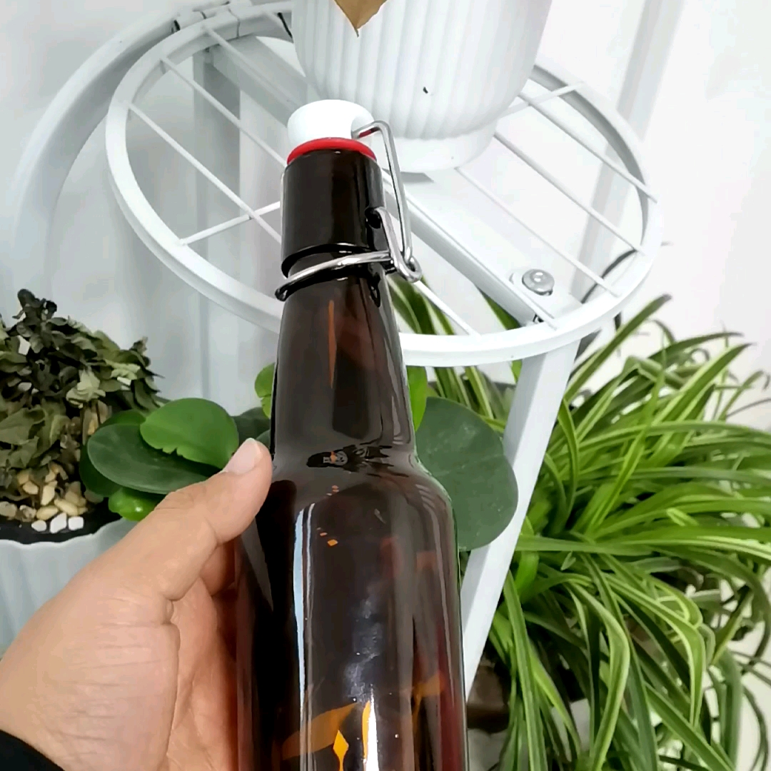 Oshow Wholesale Home Brewing Amber Kombucha Beer Glass Bottles With