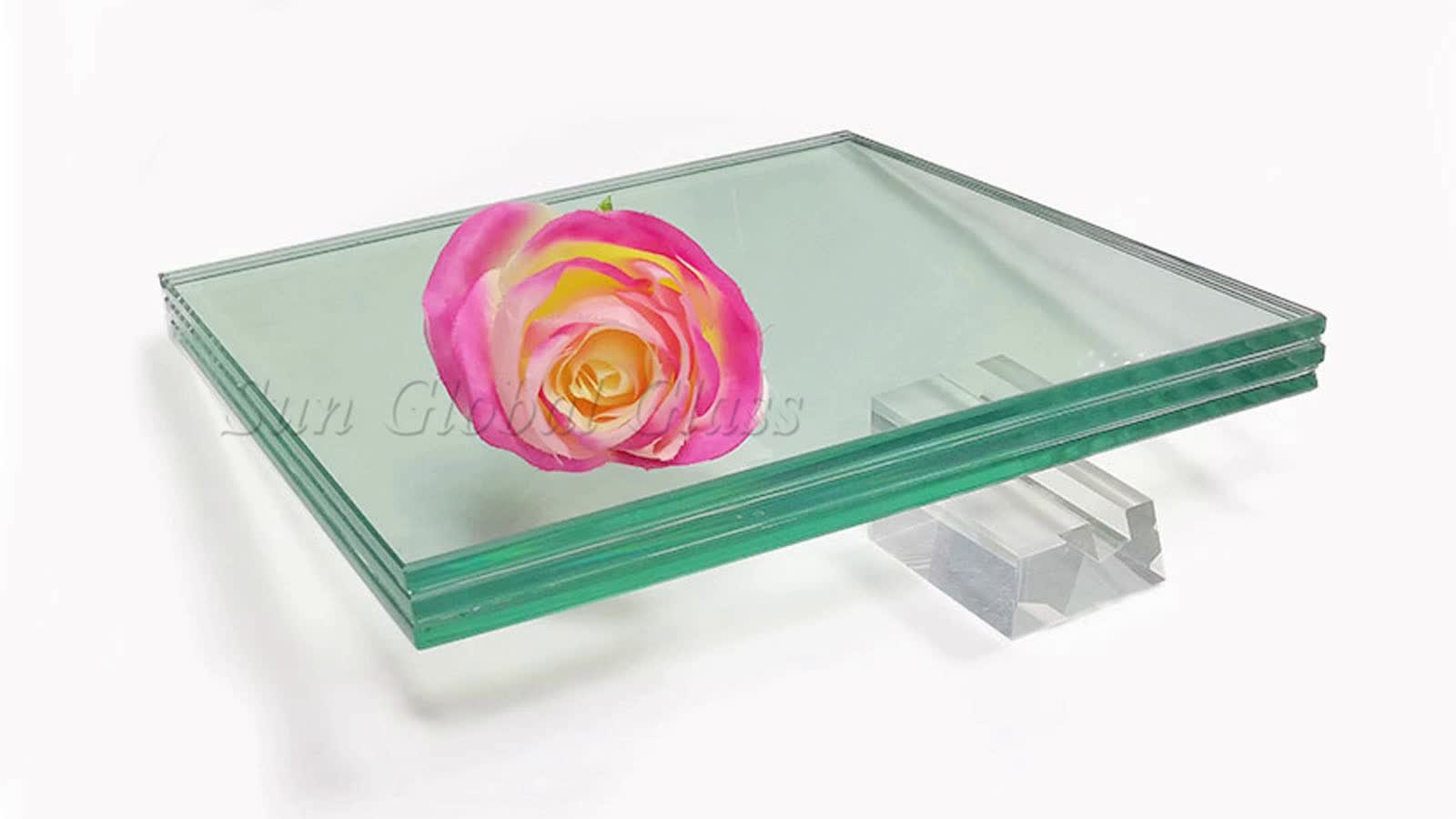 10+10+10mm Toughened Laminated Glass Clear Frosted Translucent Triple