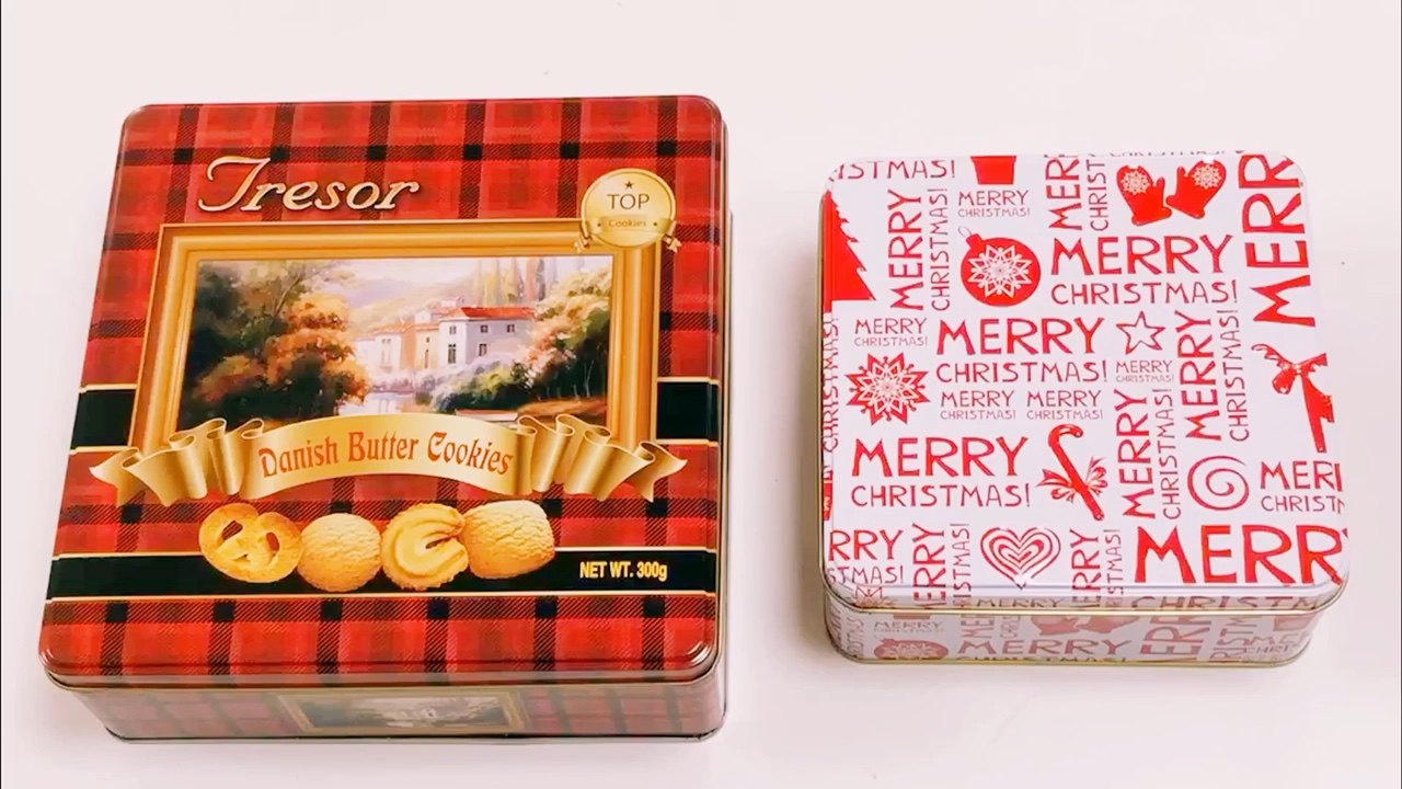 4oz 113.4g Square tin Butter Sweet Cookies biscuits