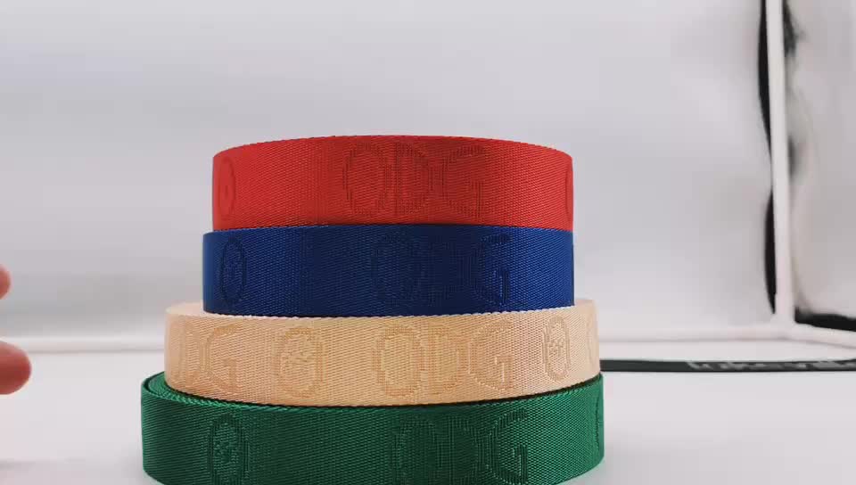 25mm Custom Shiny Woven Patterned Recycled Nylon Bag Strap bing Belt