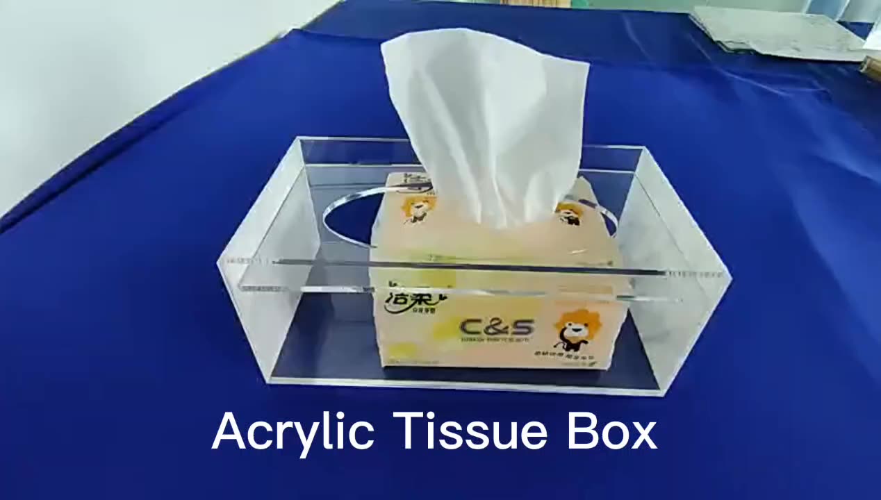 Clear Acrylic Tissue Box Holder Rectangular Acrylic Napkin Box With Lid