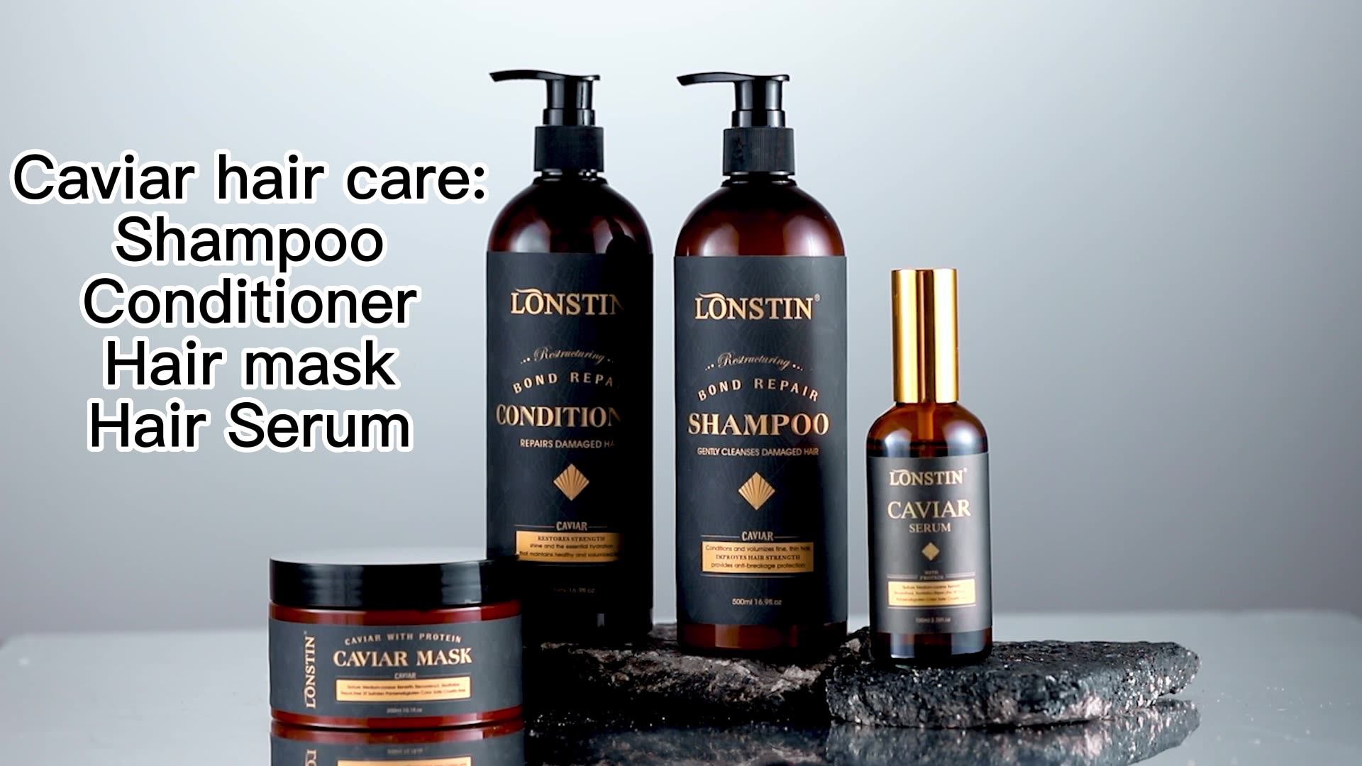 Oem Sulfate Free Custom Logo Caviar Extract Luxury Hair Care Set