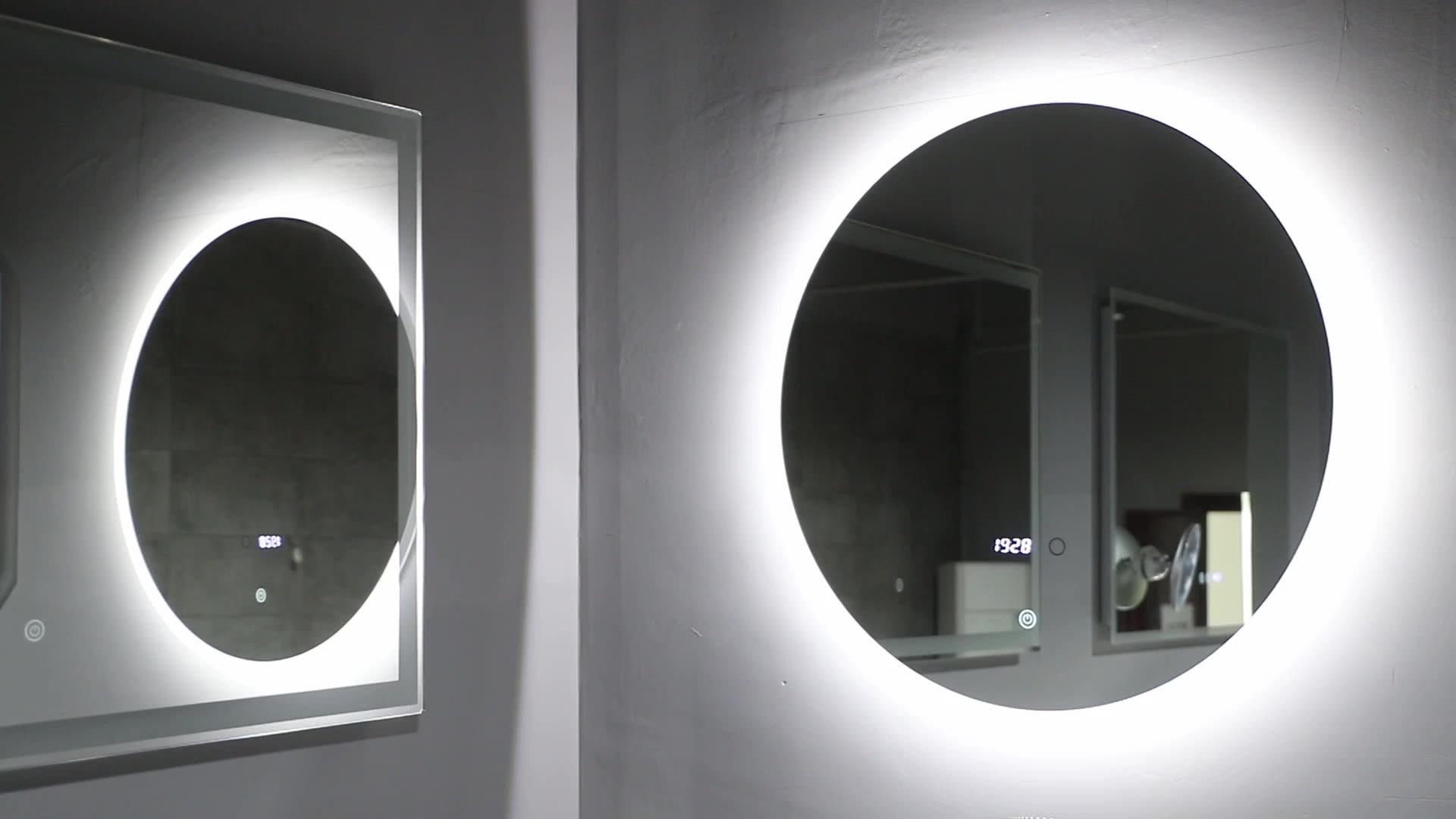 Lighted Bathroom Mirror With Defogger Circular Smart Led Backlit