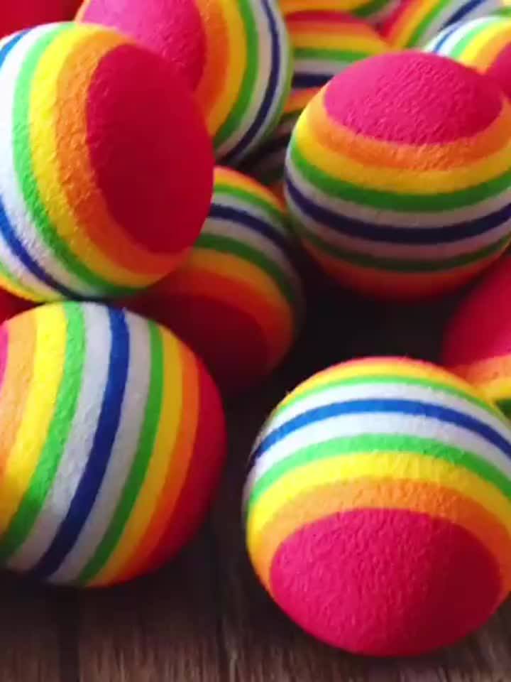 Soft Eva Foam Practice Pet Balls For Pet Dog Playing Customized Rainbow