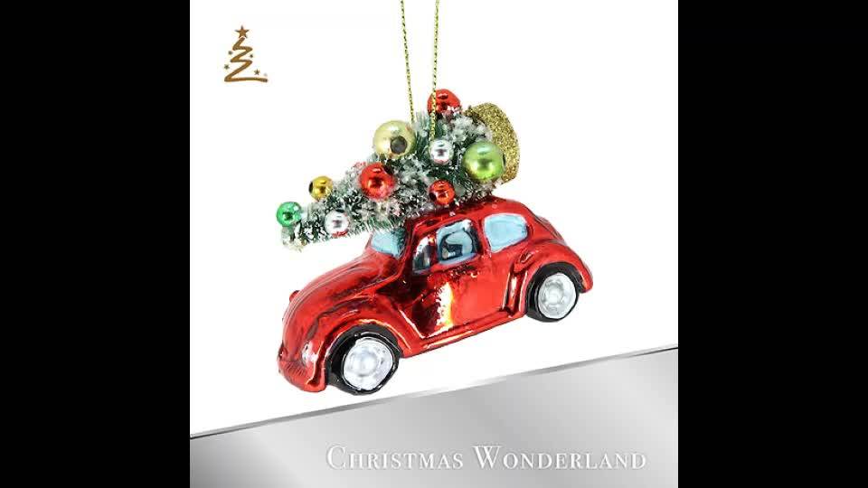Christmas Decoration Tree & Red Glass Car Ornament Buy Glass Car