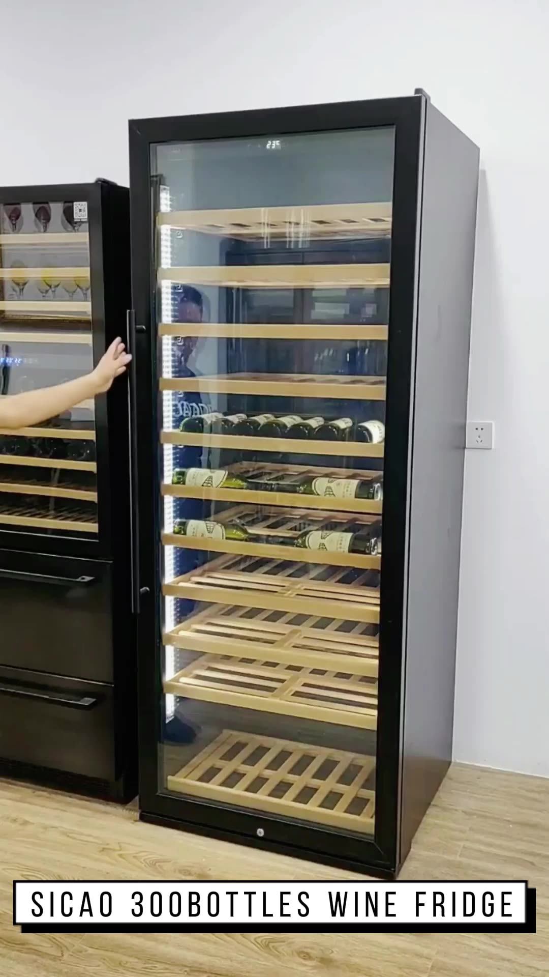 Commercial Wine Storage Cave Oem Champagne Display Rack 300 Bottles Wine Cooler Fridge