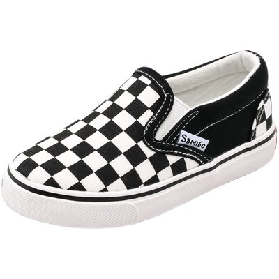 Children's canvas shoes boys' shoes 2022 spring and autumn new checkerboard plaid shoes girls' one-footed children's skate shoes