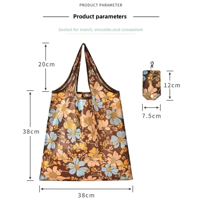 Cute Japanese folding shopping bag supermarket selling vegetable bag portable environmentally friendly storage bag gift bag to map wholesale LOGO