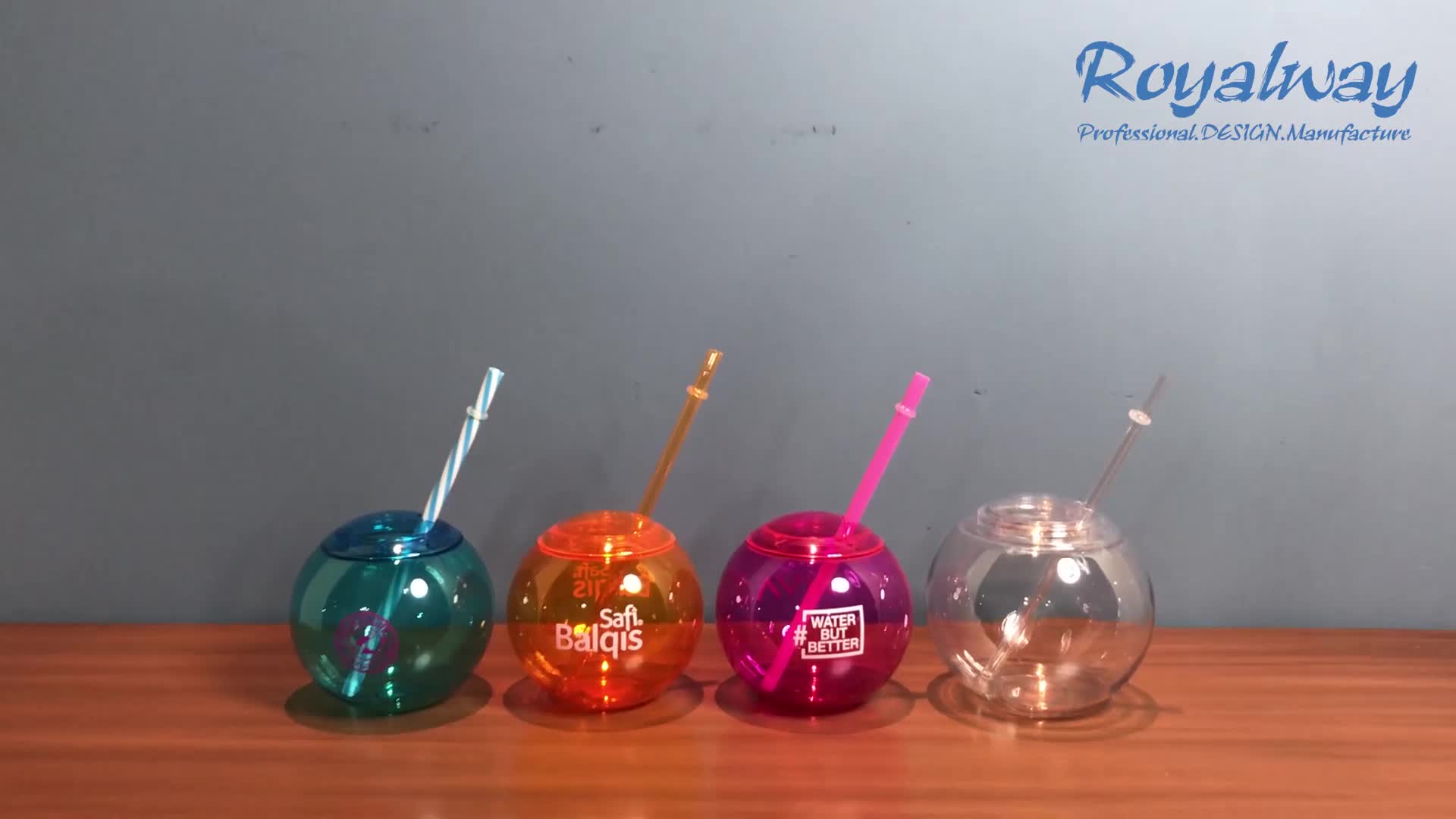 20oz Pet Fish Bowl Cup With Straw,Round Ball Drinking Cup Buy Fish