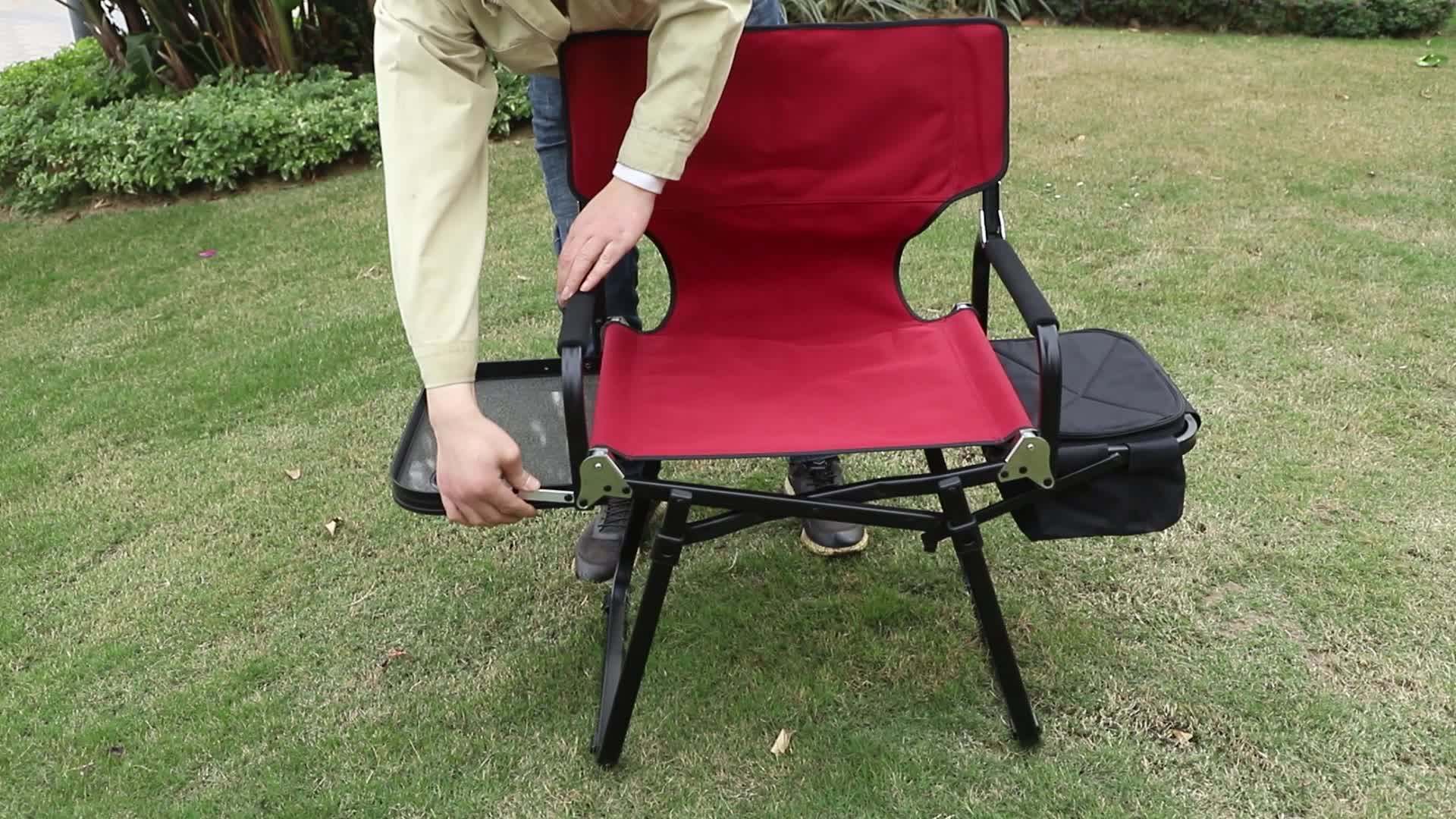 Onwaysports Aluminum Deluxe Camping Folding Director Chair With Cooler