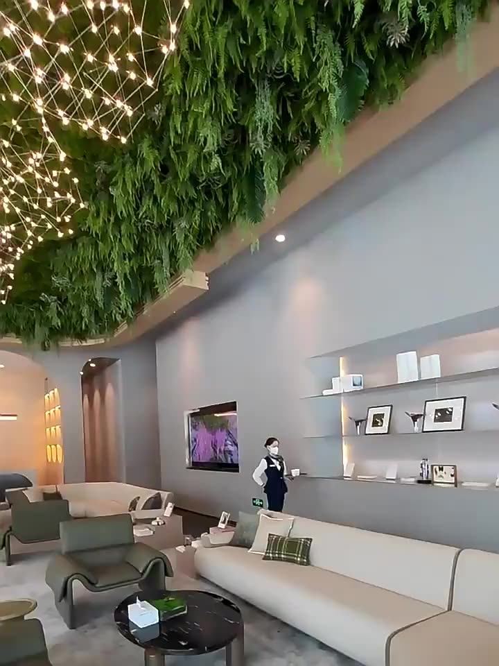 Modern Design Restaurant Green Plant Decoration Artificial Plant Suspended Ceiling Artificial