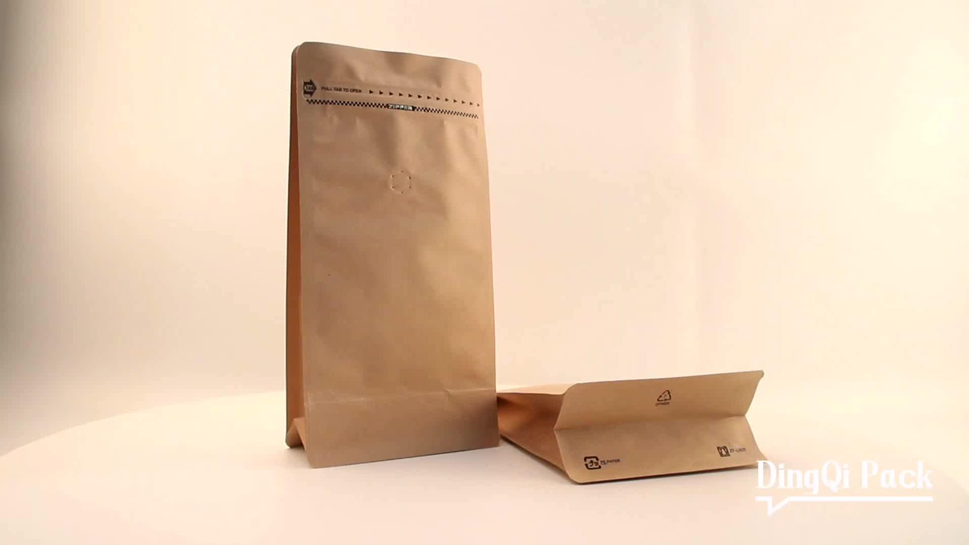 Box Bottom Coffee Bag With Valve And Zipper Buy Box Bottom Coffee Bag