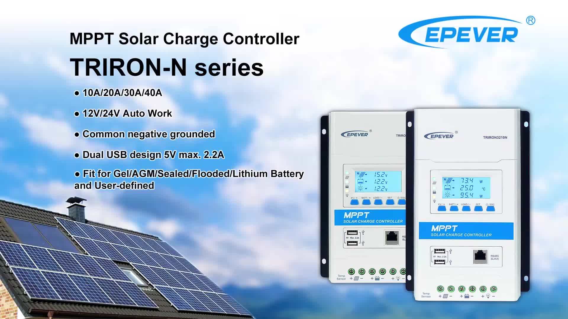 EPEVER 40A MPPT Regolatore Di Carica Solare 12V 24V Tensione Batteria - Foto 6